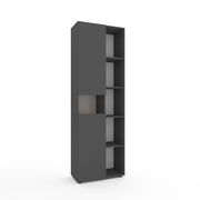 Шафа для книг Антрацит-Кашемір 700x350x2130 мм Metkas Home B006R ЛДСП, Колір: Антрацит | Кашемір