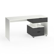 Пенал в дитячу кімнату Білий сніг-Антрацит 400×350×2130 мм Metkas Home B003U ЛДСП, Колір: Білий | Антрацит, зображення 11