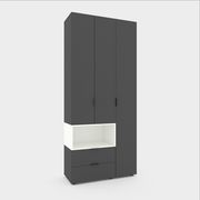 Письмовий стіл для дітей Антрацит-Білий сніг 1600×600×760 мм Metkas Home А012L ЛДСП, Колір: Антрацит | Білий, зображення 7