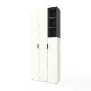 Вузька тумба під телевізор Білий сніг-Антрацит 2000х350х530 мм Metkas Home B026 ЛДСП, Колір: Білий | Антрацит, зображення 8