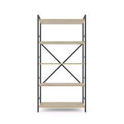 Стелаж для книг Антрацит-Дуб Артизан 1600х800х400мм Metkas Home 5 полиць ЛДСП, Колір: Антрацит | Дуб артизан