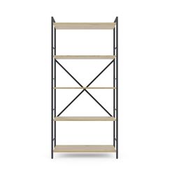 Стелаж для книг Антрацит-Дуб Артизан 1700х800х350мм Metkas Home 5 полиць ЛДСП, Колір: Антрацит | Дуб артизан