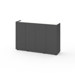 Комод в коридор Антрацит-Білий сніг 1400x350x920 мм  Metkas Home B020 ЛДСП, Колір: Антрацит | Білий