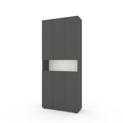 Шафа для передпокою Антрацит-Білий Сніг B001 900x350x2130 Metkas Home ЛДСП