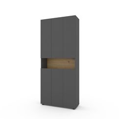 Шафа для спальні Антрацит-Дуб Артизан B001 900x350x2130 Metkas Home ЛДСП