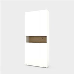 Шафа для одягу в спальню  Білий Сніг-Дуб Артизан 900x350x2130  Metkas Home B001 ЛДСП