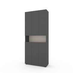 Шафа для зберігання речей Антрацит-Кашемір 900x350x2130 Metkas Home B001 ЛДСП