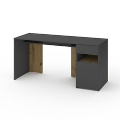 Стіл письмовий Антрацит-Дуб Артизан 1600х600х760 мм Metkas Home В031R ЛДСП, Колір: Антрацит | Дуб артизан