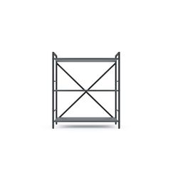 Стелаж металевий Антрацит-Білий сніг 900х600х240мм Metkas Home 3 полиці ЛДСП, Колір: Антрацит | Білий