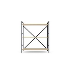 Стелаж металевий Антрацит-Дуб Артизан 900х800х400 мм Metkas Home 3 полиці ЛДСП, Колір: Антрацит | Дуб артизан