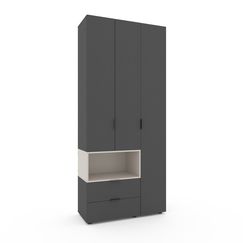 Шафа в спальню Антрацит-Кашемір 1000х420х2300 Metkas Home A002L ЛДСП