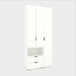 Шафа для офісу Білий сніг 1000х420х2300 Metkas Home A002L ЛДСП