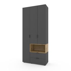Шафа в дитячу кімнату Антрацит-Дуб Артизан 1000х420х2300 Metkas Home A002R ЛДСП