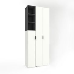 Шафа в кабінет Білий сніг-Антрацит 900х420х2300 Metkas Home A003L ЛДСП