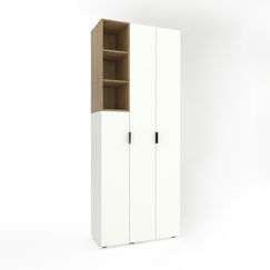 Шафа в гардеробну Білий сніг-Дуб Артизан 900х420х2300 Metkas Home A003L ЛДСП