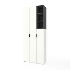 Шафа з полицями Білий сніг-Атрацит 900х420х2300 Metkas Home A003R ЛДСП