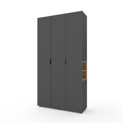 Шафа  з відкритими полицями Антрацит-Дуб Артизан 1200х420х2300 Metkas Home A015R ЛДСП