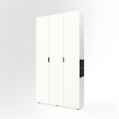 Шафа для офісу Білий сніг-Антрацит 1200х420х2300 Metkas Home A015R ЛДСП