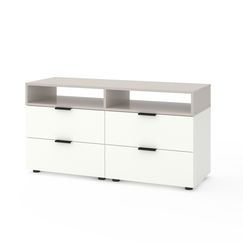 Тумба у спальню Білий сніг-Кашемір 1200×420×625 мм Metkas Home А020 ЛДСП, Колір: Білий | Кашемір