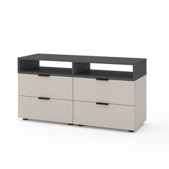 Тумба у спальню Кашемір-Антрацит 1200×420×625 мм Metkas Home А020 ЛДСП, Колір: Кашемір | Антрацит