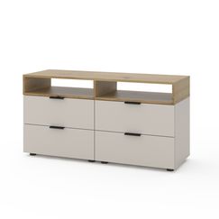 Тумба під телевізор Кашемір-Дуб Артизан 1200×420×625 мм Metkas Home А020 ЛДСП, Колір: Кашемір | Дуб артизан