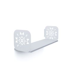 Книжкова полиця Білий сніг 220×900×220 мм Metkas Home ЛДСП та фарбований метал, Колір: Білий