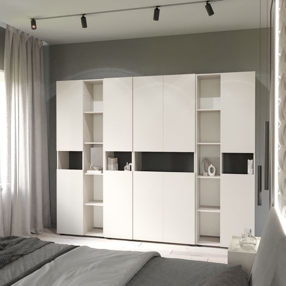 Шафа в дитячу кімнату Антрацит-Білий сніг 700x350x2130 мм  Metkas Home B006R ЛДСП, Колір: Антрацит | Білий, зображення 3