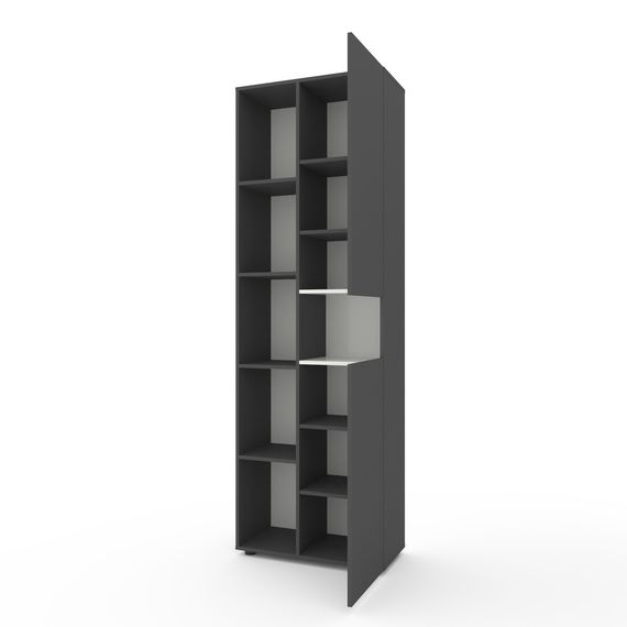 Шафа в передпокій Антрацит-Білий сніг 700x350x2130 мм Metkas Home B006L ЛДСП, Колір: Антрацит | Білий, зображення 2