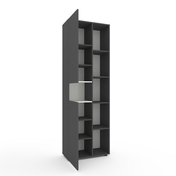 Шафа в дитячу кімнату Антрацит-Білий сніг 700x350x2130 мм  Metkas Home B006R ЛДСП, Колір: Антрацит | Білий, зображення 2