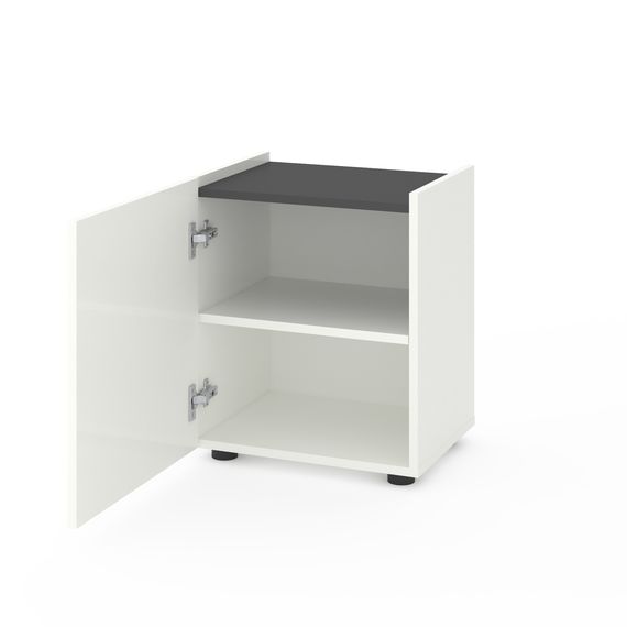 Тумба в кімнату Білий сніг-Антрацит 450×350×530 мм Metkas Home B028U ЛДСП, Колір: Білий | Антрацит, зображення 2