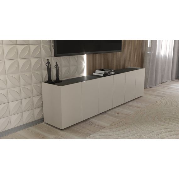 Тумба в кімнату Антрацит 2000х350х530 мм Metkas Home B026 ЛДСП, Колір: Антрацит, зображення 3