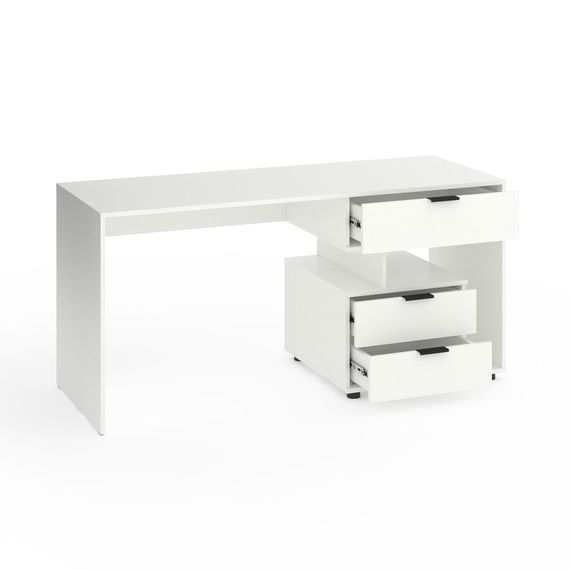 Стіл у кімнату Білий сніг 1600×600×760 мм Metkas Home А012R ЛДСП, Колір: Білий, зображення 2