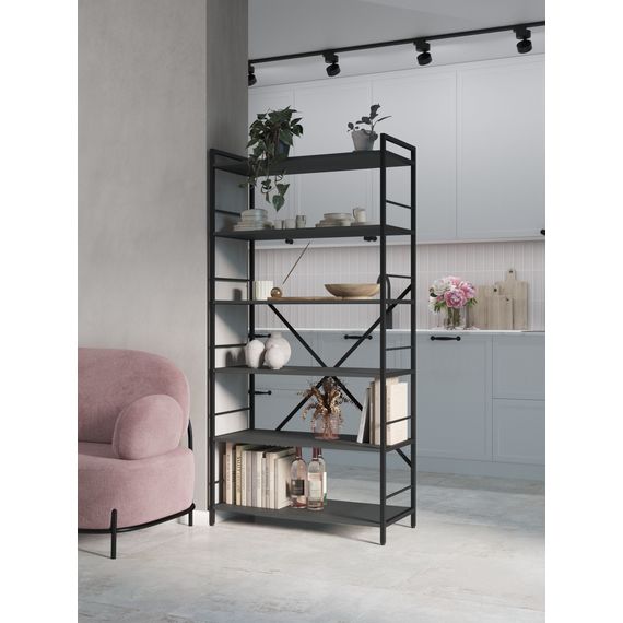 Стелаж на кухню Антрацит 1700х800х350мм Metkas Home 5 полиць ЛДСП, Колір: Антрацит, зображення 8