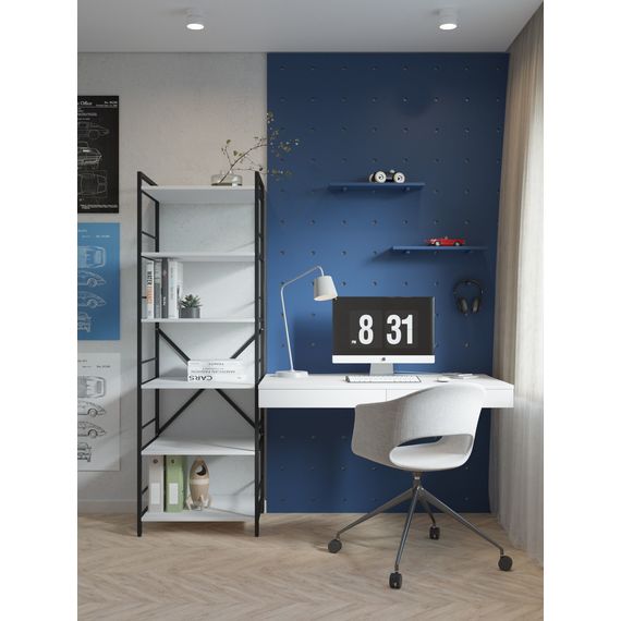 Стелаж для квітів Антрацит-Білий сніг 1800х600х240мм Metkas Home 6 полиць ЛДСП, Колір: Антрацит | Білий, зображення 8