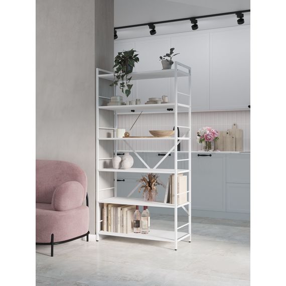 Стелаж для фіалок  Білий сніг 1700х800х350мм Metkas Home 5 полиць ЛДСП, Колір: Білий, зображення 10