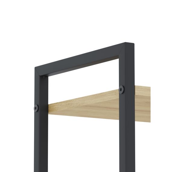 Стелаж для книг Антрацит-Дуб Артизан 1600х800х400мм Metkas Home 5 полиць ЛДСП, Колір: Антрацит | Дуб артизан, зображення 3