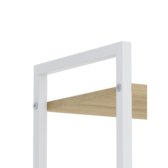 Стелаж для квітів Білий-Дуб Артизан 1100×600×240 мм Metkas Home 4 полиці ЛДСП, Колір: Білий | Дуб артизан, зображення 3