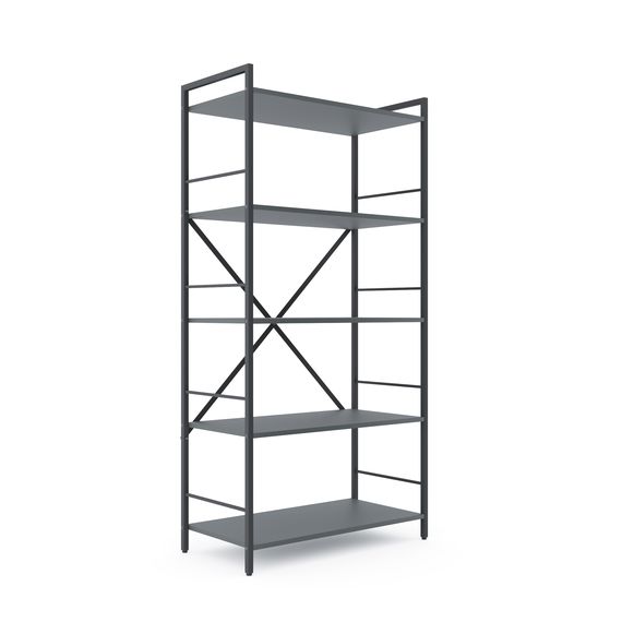 Стелаж в гараж Антрацит 1600х800х400мм Metkas Home 5 полиць ЛДСП, Колір: Антрацит, зображення 2