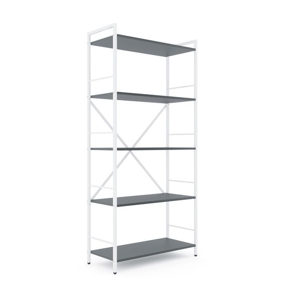 Стелаж в комору Білий-Антрацит 1700х800х350мм Metkas Home 5 полиць ЛДСП, Колір: Білий | Антрацит, зображення 2