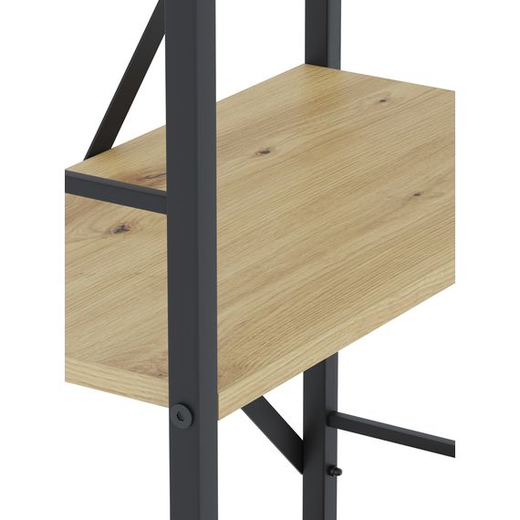 Стелаж для книг Антрацит-Дуб Артизан 1600х800х400мм Metkas Home 5 полиць ЛДСП, Колір: Антрацит | Дуб артизан, зображення 4