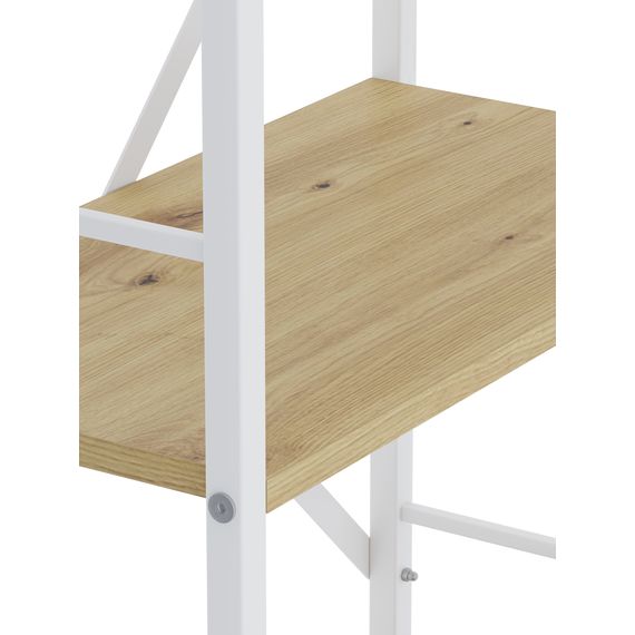 Стелаж металевий Білий-Дуб Артизан 1600х800х400мм Metkas Home 5 полиць ЛДСП, Колір: Білий | Дуб артизан, зображення 4