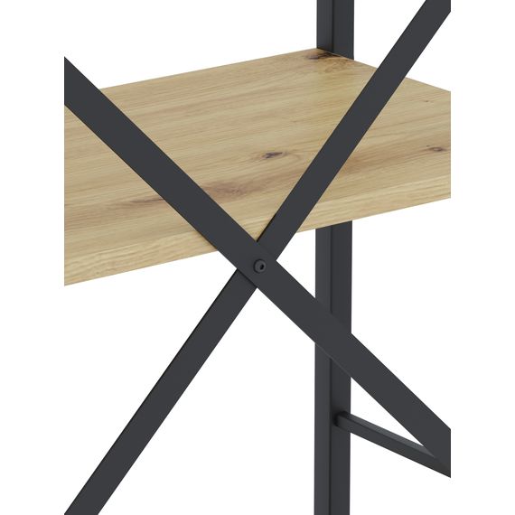 Стелаж для дому Антрацит-Дуб Артизан 1800х600х240мм Metkas Home 6 полиць ЛДСП, Колір: Антрацит | Дуб артизан, зображення 4