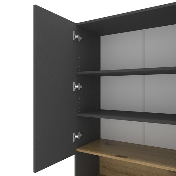 Пенал у вітальню Антрацит-Дуб Артизан 800×350×2130 мм Metkas Home B002 ЛДСП, Колір: Антрацит | Дуб артизан, зображення 3