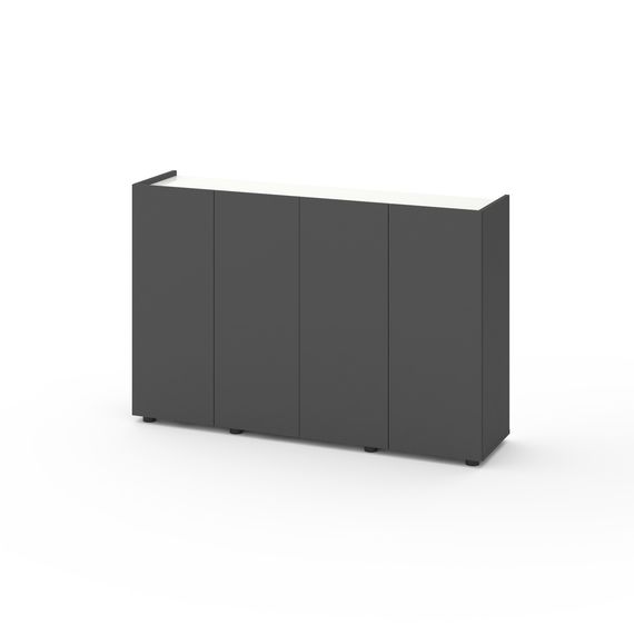 Комод в коридор Антрацит-Білий сніг 1400x350x920 мм  Metkas Home B020 ЛДСП, Колір: Антрацит | Білий