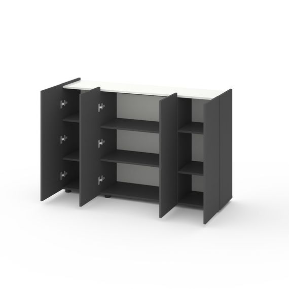 Комод в коридор Антрацит-Білий сніг 1400x350x920 мм  Metkas Home B020 ЛДСП, Колір: Антрацит | Білий, зображення 2