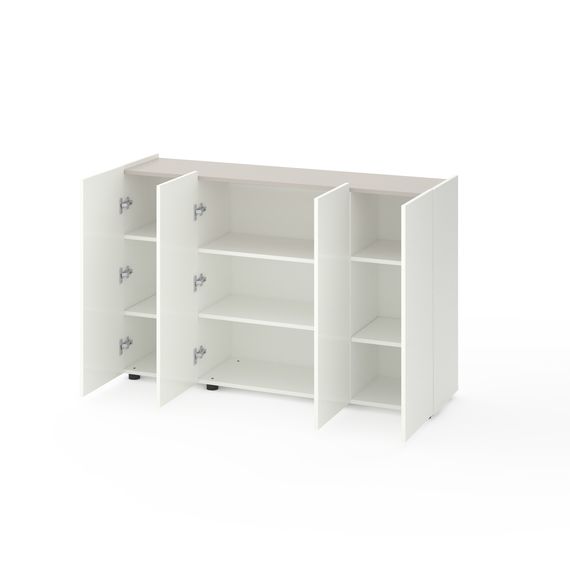 Комод для зберігання речей Білий сніг-Кашемір 1400x350x920 мм Metkas Home B020 ЛДСП, Колір: Білий | Кашемір, зображення 2