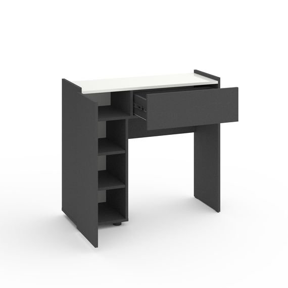 Трюмо для передпокою Антрацит-Білий сніг 900х350х820 мм Metkas Home B029L ЛДСП, Колір: Антрацит | Білий, зображення 2