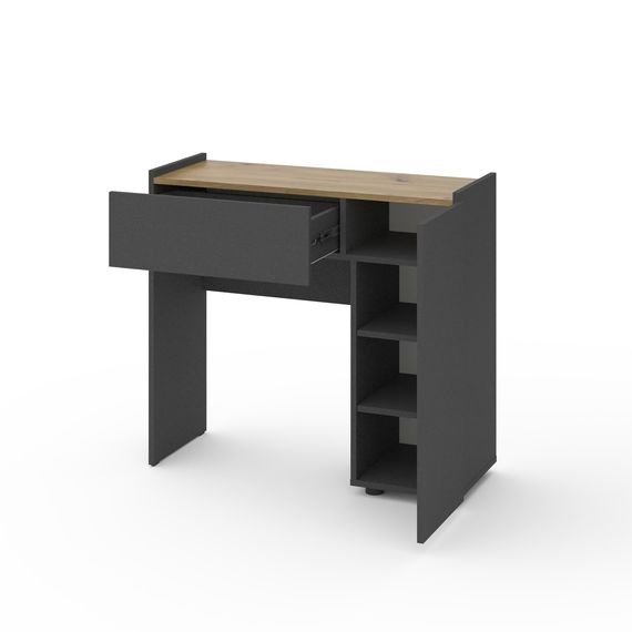 Трюмо в гардеробну Антрацит-Дуб Артизан 900х350х820 мм Metkas Home B029R ЛДСП, Колір: Антрацит | Дуб артизан, зображення 2