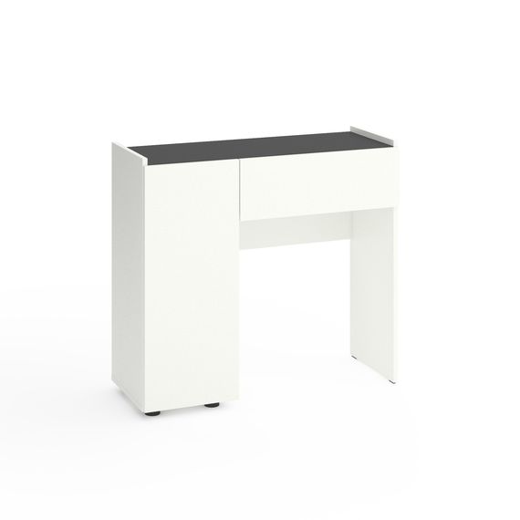 Трюмо в гардеробну Білий сніг-Антрацит 900х350х820 мм Metkas Home B029L ЛДСП, Колір: Білий | Антрацит