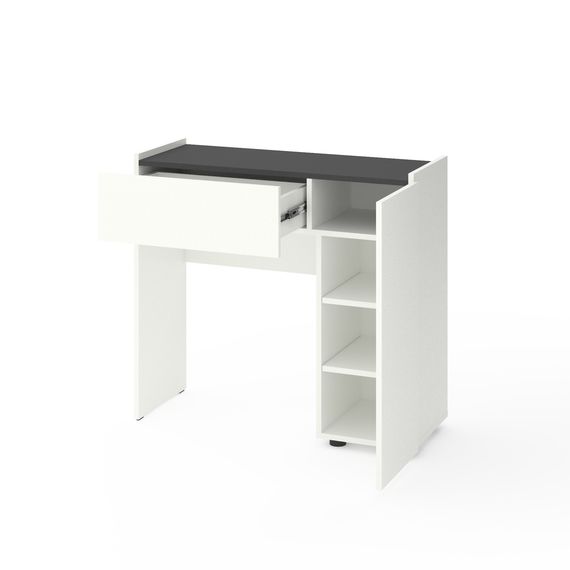 Трюмо Білий сніг-Антрацит 900х350х820 мм Metkas Home B029R ЛДСП, Колір: Білий | Антрацит, зображення 2